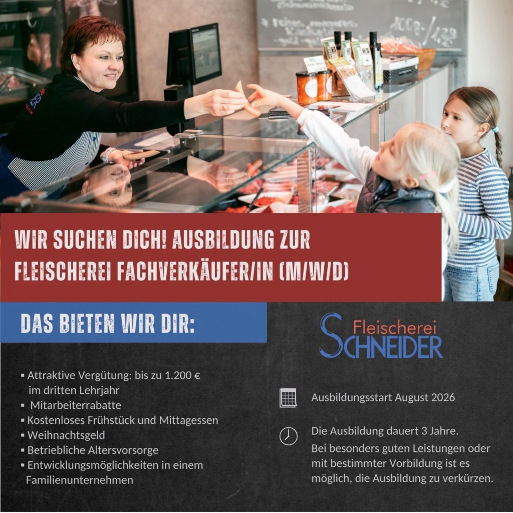Ausbildung Fleischerei Fachverkäufer 2026